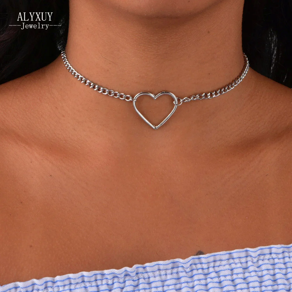New fashion jewelry hollow heart choker necklace gift for women girl N2058