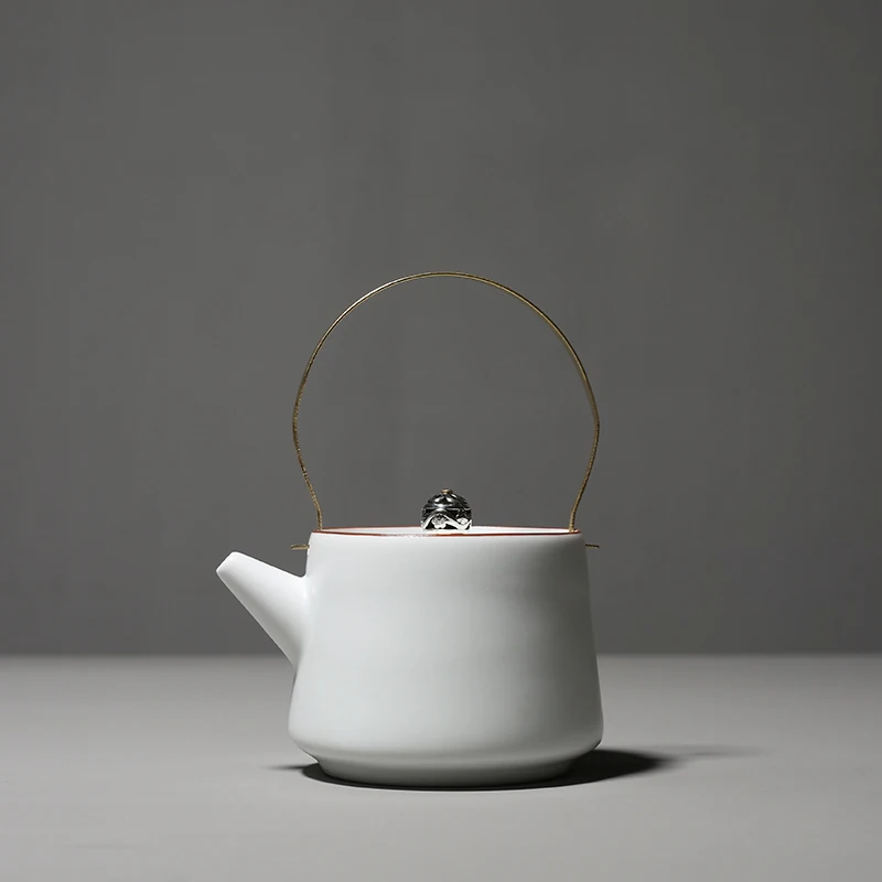 Pinny Small White Porcelain Teapot 220ml Ceramic Tea Pot High Quality Kung Fu Tea Set Pigmented