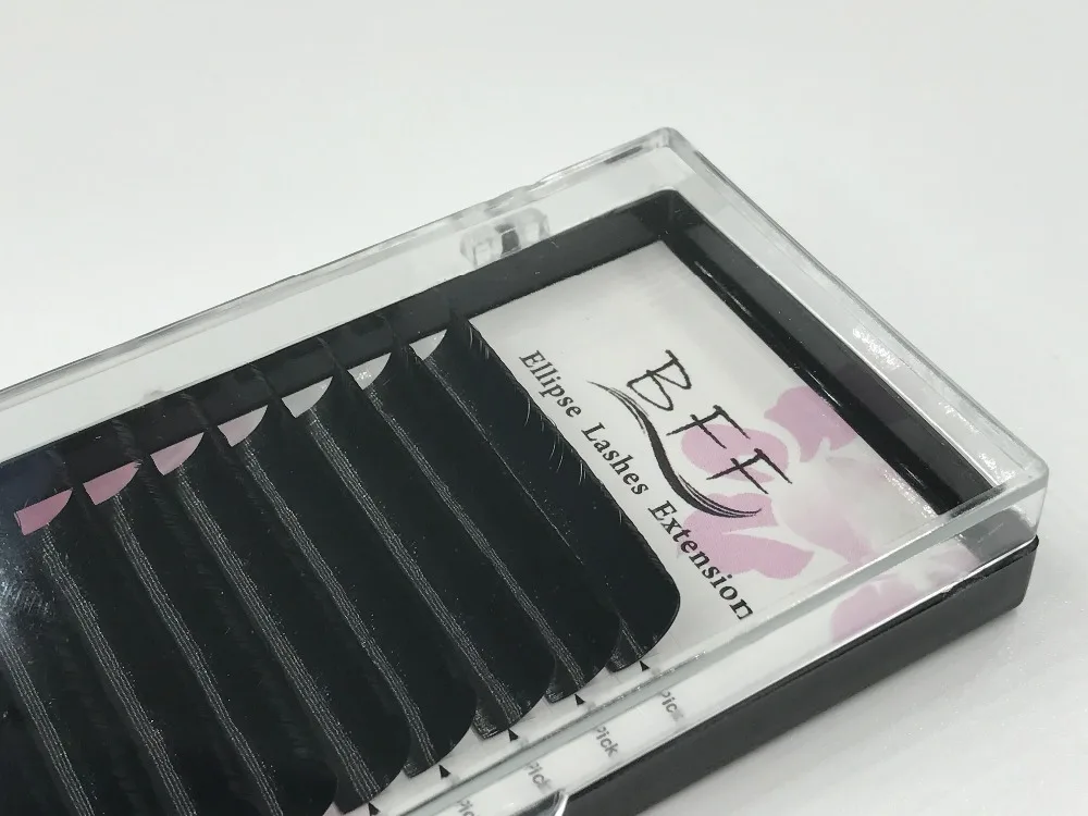 BFF Brand 4 Box Ellipse Flat False Eyelash Extensions 0.15/0.2 C/D Soft Tasteful High-quality Individual Eyelash Extension