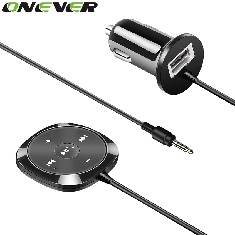 Onever Handsfree Bluetooth автомобильный комплект MP3 плеер 3,5 мм AUX аудио A2DP музыкальный приемник адаптер Поддержка Siri с магнитной основой
