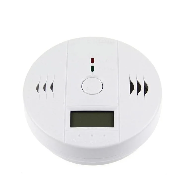 LCD Digital de Alarme De Monóxido De Carbono Sensor de Gás CO Detector 85dB Detector Branco Aviso de Voz para Uso Doméstico