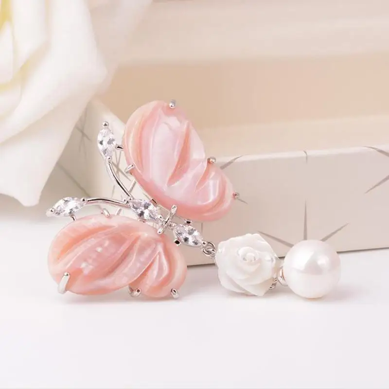 Creative Design Pearl Exquisite Cute Pink Butterfly Shape Large ...