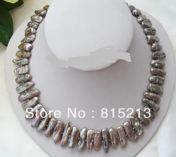 

ddh00280 stunning big 20mm baroque gray freshwater cultured pearl necklace