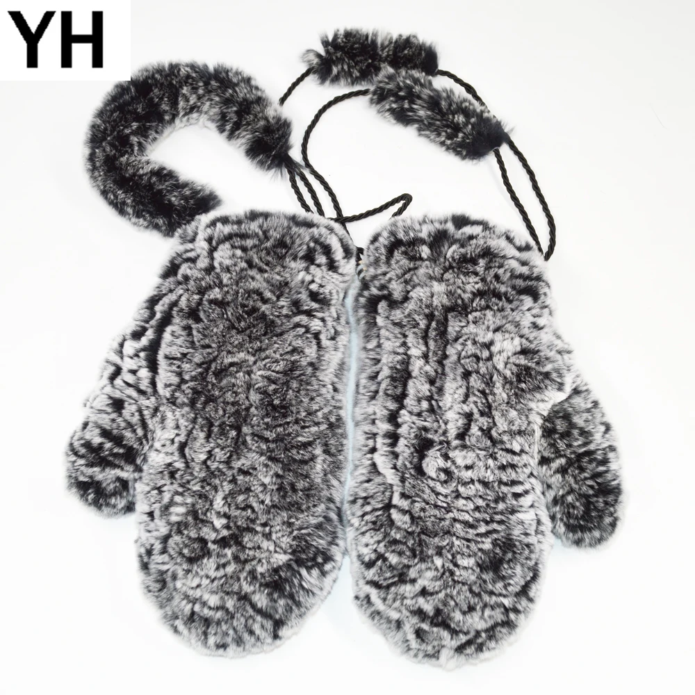 

2019 Natural Real Rex Rabbit Fur Gloves Good Elastic Women Winter Knitted Real Rabbit Fur Mittens Real Rex Rabbit Fur Gloves