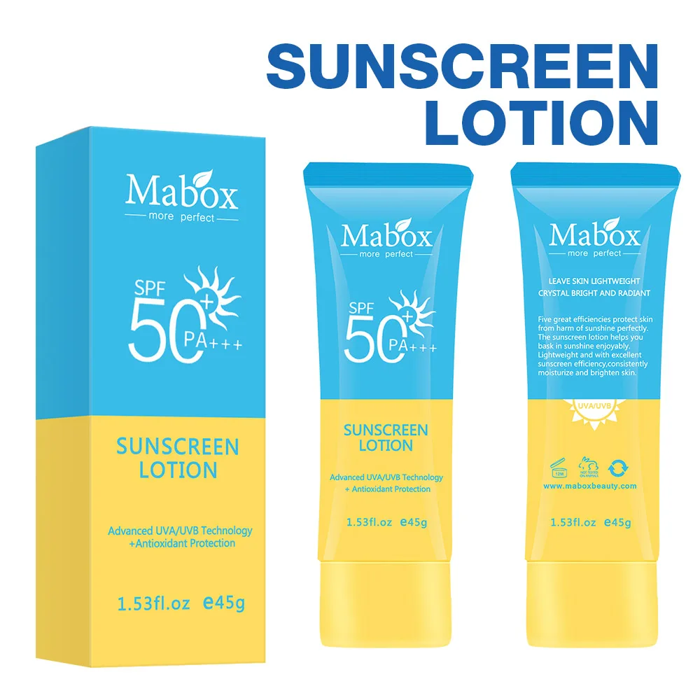 Mabox солнцезащитный крем для лица и тела, отбеливающий солнцезащитный крем, защитный крем для кожи, антивозрастной увлажняющий крем для лица