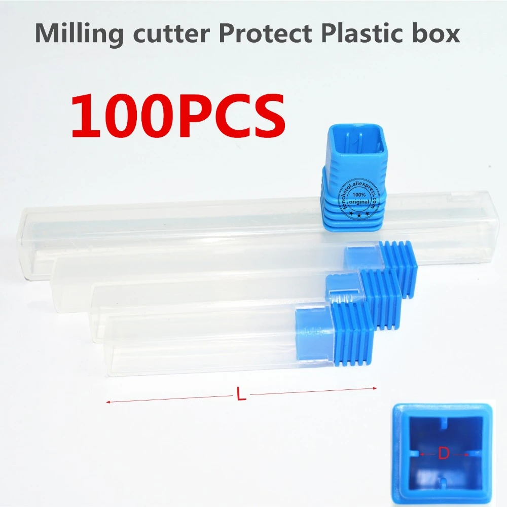 100pcsfree Shipping Cnc Solid Carbide End Mill Plastic Box,cuboid