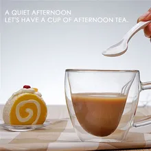 Двойной кофе кружки с ручкой питьевой изоляции двойными стенками стекло чай чашки творческий подарок посуда для напитков молоко