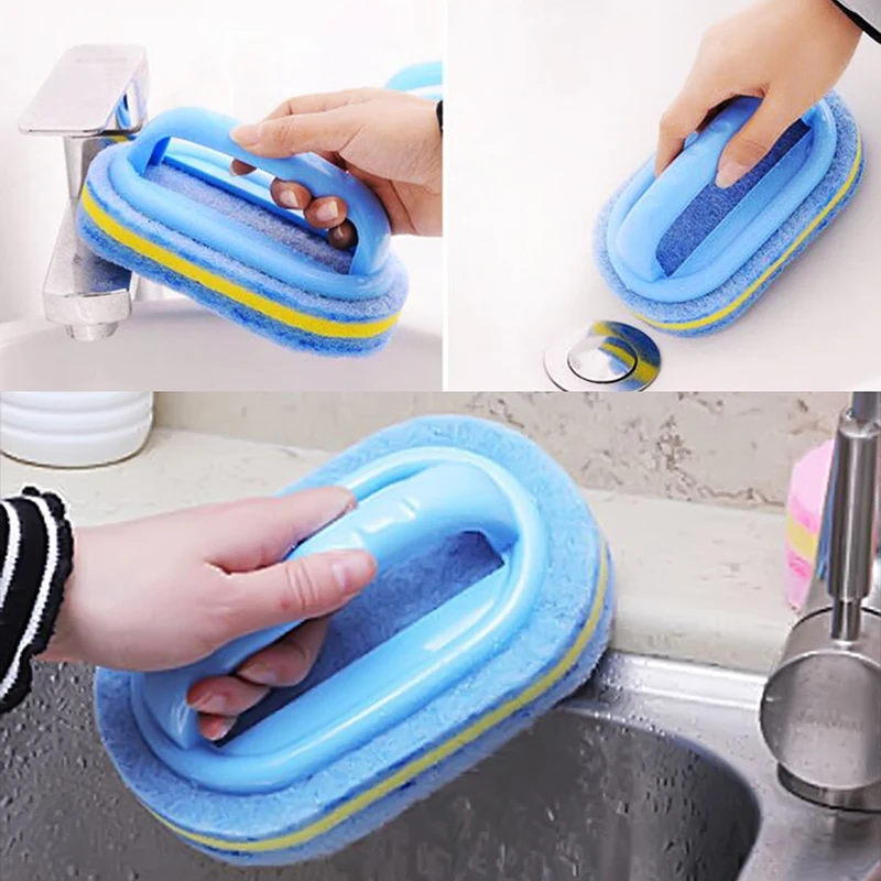 Aihogard Home Plastic Handheld Sponge Kitchen Cleaning Durable Bathtub