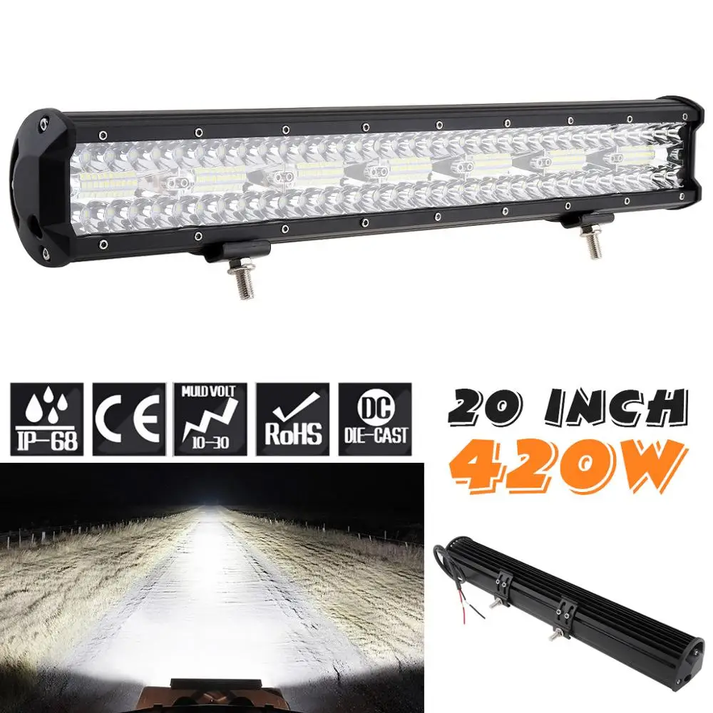 

20 Inch 480W 160Pcs LED Strip LED Light Bar Work Light Combo Beam for Driving Offroad Boat Car Tractor Truck 4x4 SUV