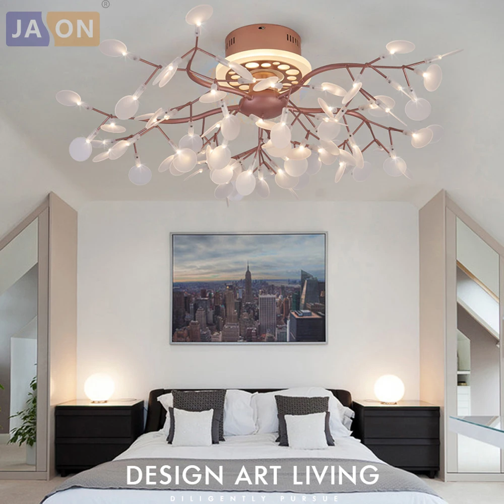 

LED Postmodern Nodic Iron Acrylic Firefly Chandelier Lighting LED Lamp LED Ligh For Foyer Bedroom Dinning Room