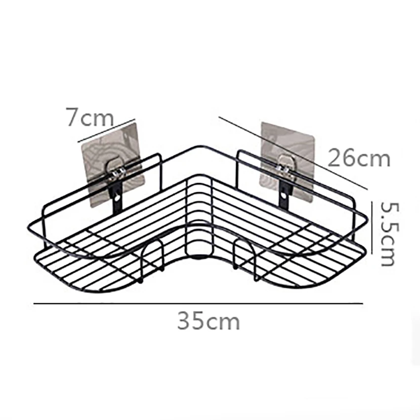 Многофункциональная угловая настенная полка-органайзер, контейнер для ванной комнаты, кухонные принадлежности, железная корзина для хранения мелочей, сливная полка