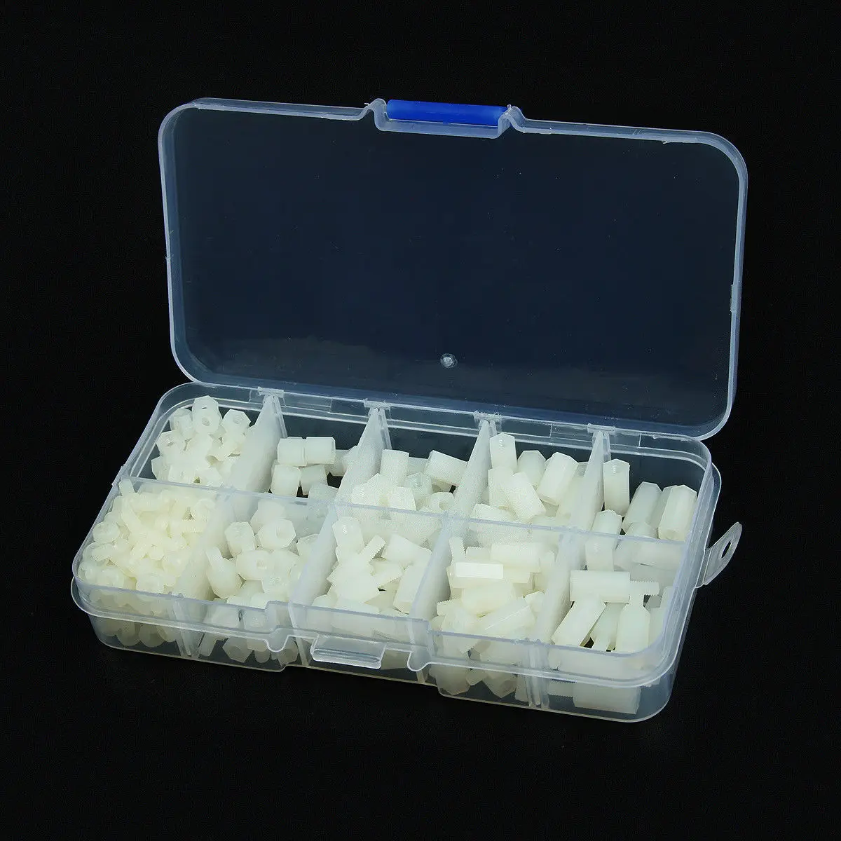 

300Pcs M3 Hex Column Male-Female Standoff Spacers Screw Nuts Kit Box White Nylon