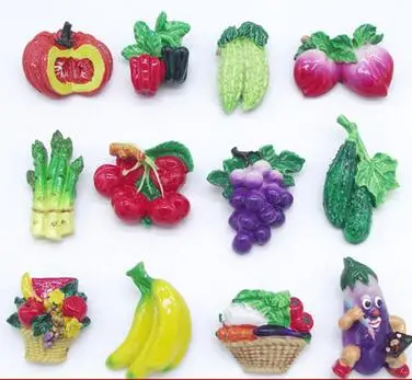 

4pcs Creative Simulation Fruits and Vegetables Magnets Resin Fridge Magnet