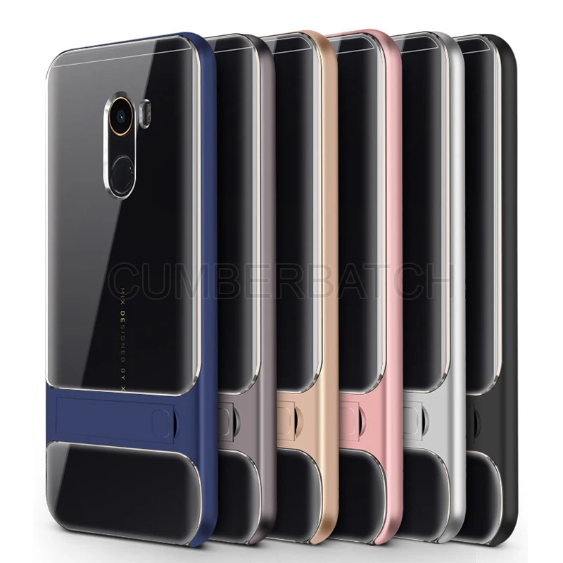 

Case For xiaomi redmi 5 plus note 5 pro 4x 4 Silicon Clear Soft Bracket Stand PC + TPU Case For Xiaomi MI 6 MIX 2 A2 A1 6X 5X 5S