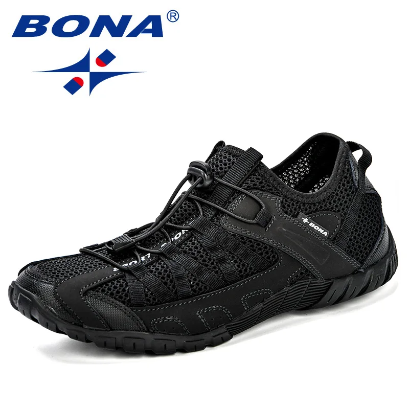 Online BONA 2018 zapatillas de verano transpirables zapatos casuales para hombres zapatos de moda para hombres Tenis Masculino Adulto Sapato Masculino zapato de ocio para hombres