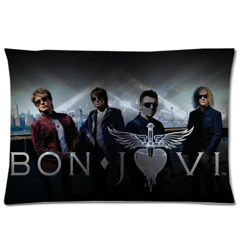 Custom Bon Jovi Decorative Pillow Case 20 X30 Soft Polyester
