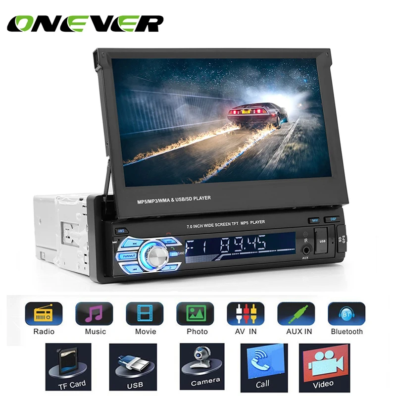 Onever 7 "retráctil Autoradio GPS navegación Bluetooth