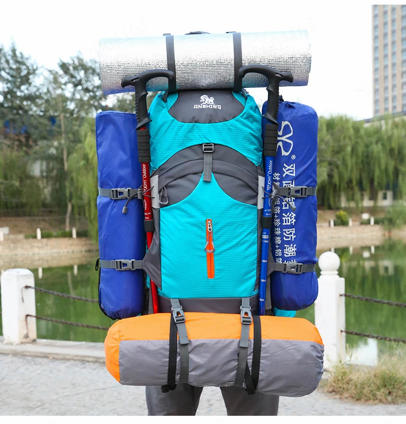 Bolsa de Montanhismo Capacidade de Trekking Mochila ao ar Bolsas de Acampamento Caminhadas Mochila Grande Livre Alumínio 60l 22 Esporte e Lazer