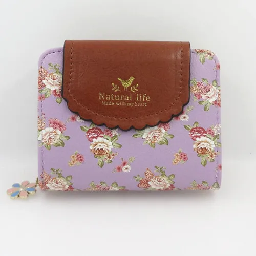 Fashion flower Pendant wallet small women purse HASP women wallet PU leather coin purse card holder