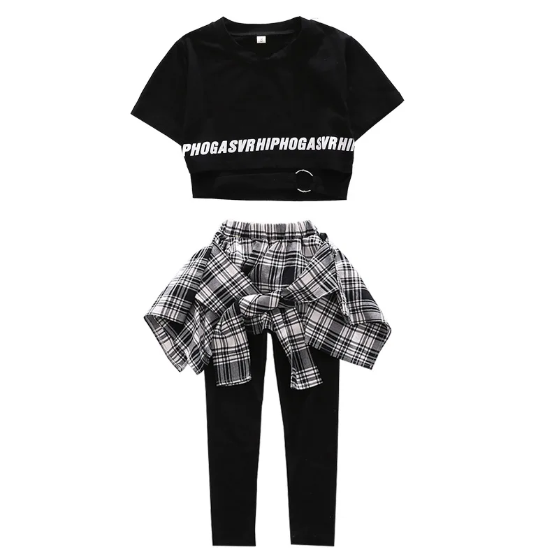 Summer baby girls clothing set dance hip hop boys girls  Clothes summer child girls sets Girls' suits 120 130 140 160 (16)