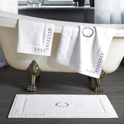 

LYN&GY Floor Towel Mat Cotton Non-slip Absorbe White Coffee Floor Mat Doormat Rugs for Bedroom Hotel Carpets for Living Room