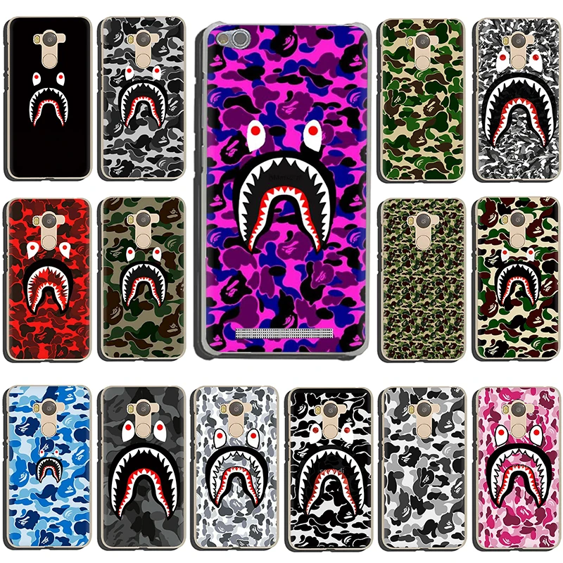 

Fashion Camo Shark Hard phone case for Xiaomi Redmi 5A 5 Plus 6A 6 Pro S2 7 GO Note 4 4X 5 6 7 Pro 5A Prime