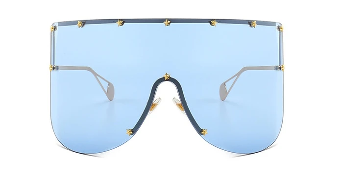 Огромная оправа солнцезащитные очки Для мужчин Для женщин; модные туфли с градиентом заклепочные оттенки UV400 Винтаж очки 46092