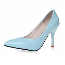 Mode 2016 hot sexy spitz frauen lackleder thin high heels schuhe damen pumps flachen weiblichen slip-on einzel schuhe