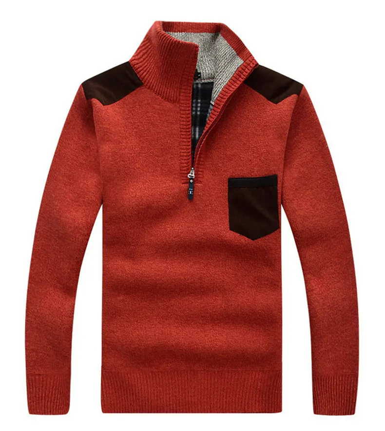 7Colors Muls Fleece Sweater Men Winter Heavy Knitted 1 4 zipper sweater Thick Male Quarter Sweater Jumper Autumn USA Size M-3XL-03