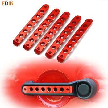 

Sport Red & Silver Exterior Door Grab Handle Insert Cover Trim Accessories for Jeep Wrangler 4-Door 2-Door 2007-2017