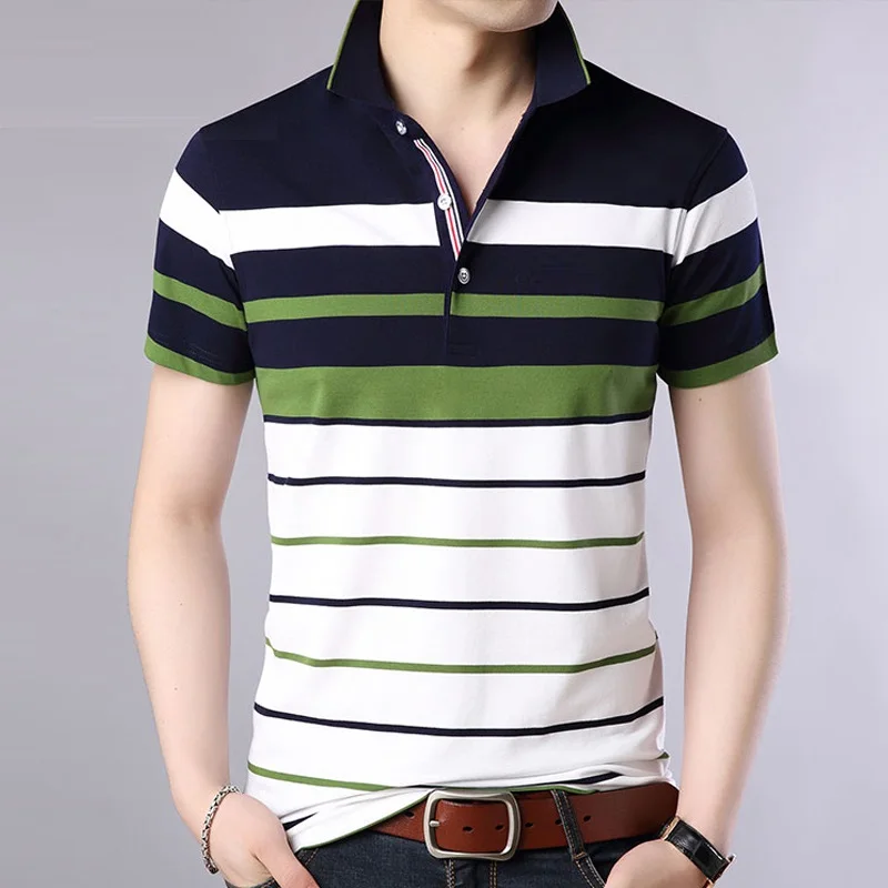 

Summer polo shirt men Striped Classical causal Brand Short Sleeve polos para hombre Men clothes Male 2019 new