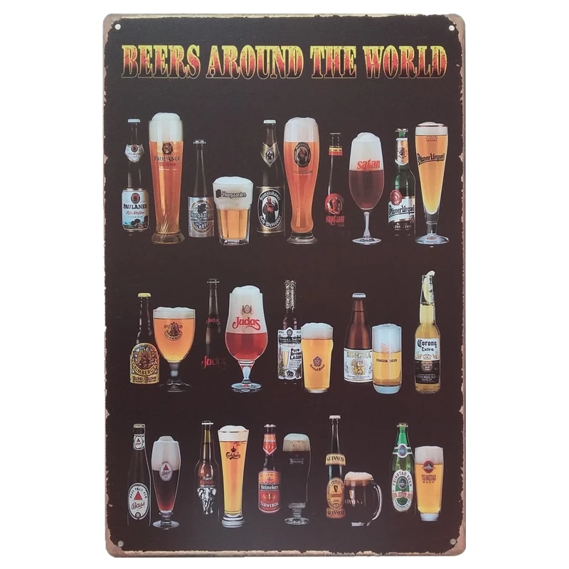 Beers Of The World винтажная жестяная вывеска бар Домашний Декор стены Ретро металлический художественный плакат - Цвет: 7