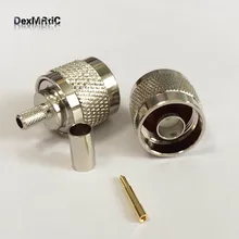 1 шт. N штекер RF коаксиальный разъем обжимной RG58, RG142, RG400, LMR195 прямой никелированный