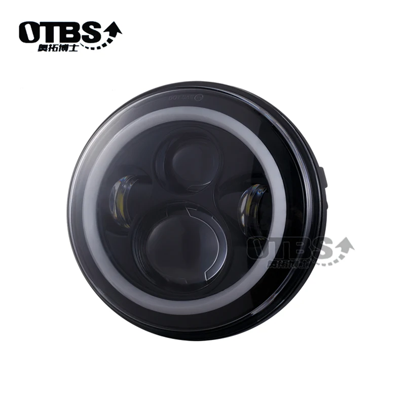 OTBS 7 дюймов круглые светодиодные фары Halo Angle Eyes + указатель поворота для Harley