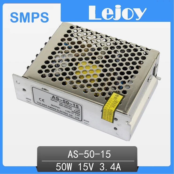 50 Вт 3.4A AC 220 В ПОСТОЯННЫЙ 15 Мини Размер LED газа SMPS Крытый Малый Объем Один Выход