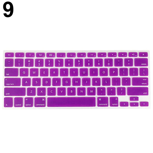 Клавиатура мягкий чехол для Apple MacBook Air Pro Retina 13/15/17 дюймов Защитная крышка - Цвет: Фиолетовый