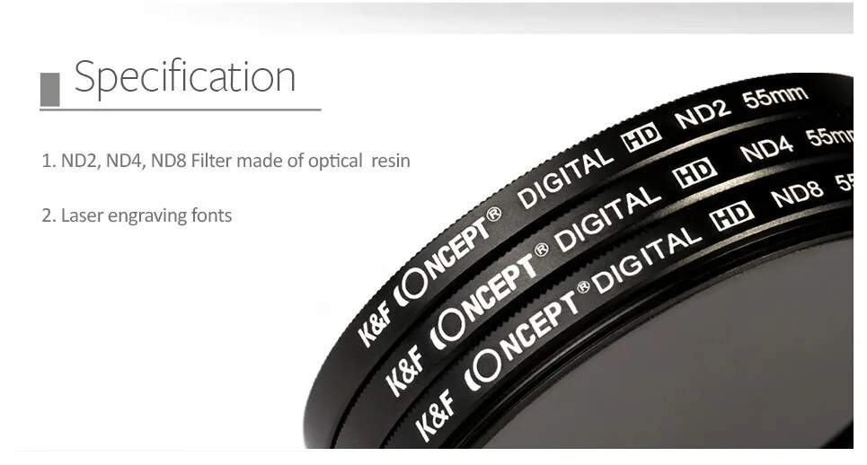 K& F ND2+ ND4+ ND8 Комплект фильтров для объектива 52/55/58/62/67/72/77 мм набор УФ-фильтров с нейтральной плотностью nd фильтр объектива с сумкой+ Ткань для очистки для цифровой зеркальной камеры Nikon Canon sony