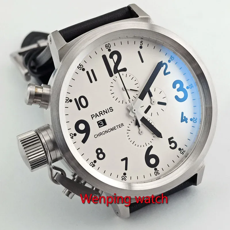 Buy left handed wrist watches 50mm Parnis Chronograph