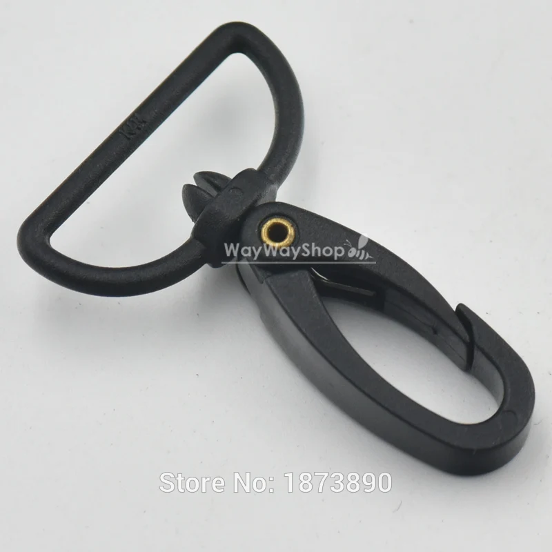 30 PCS 1'' 25mm Plastic SWIVEL CLIP SNAP TRIGGER Lobster Clasp Blackin