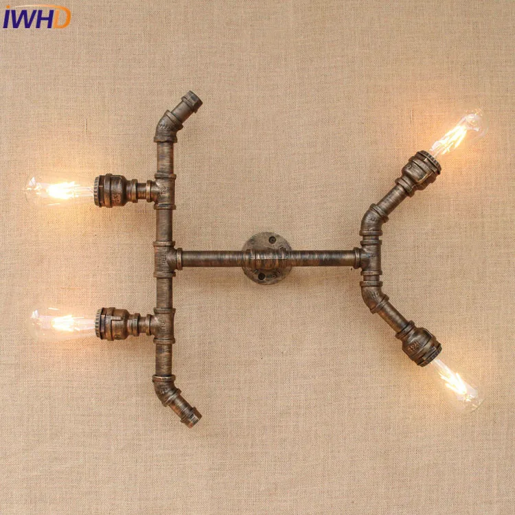 

American Vintage Sconce Wall Lights E27 Plated Loft Iron Wall Lamp Bed Retro Industrial Bathroom Stair Antique Lamp Luminaria