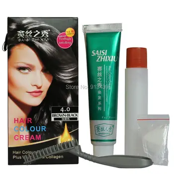 

100% Cover Gray Hair brown black Natural Hair Colorant Cream Hair Dye + Developer DIY Hair Coloring