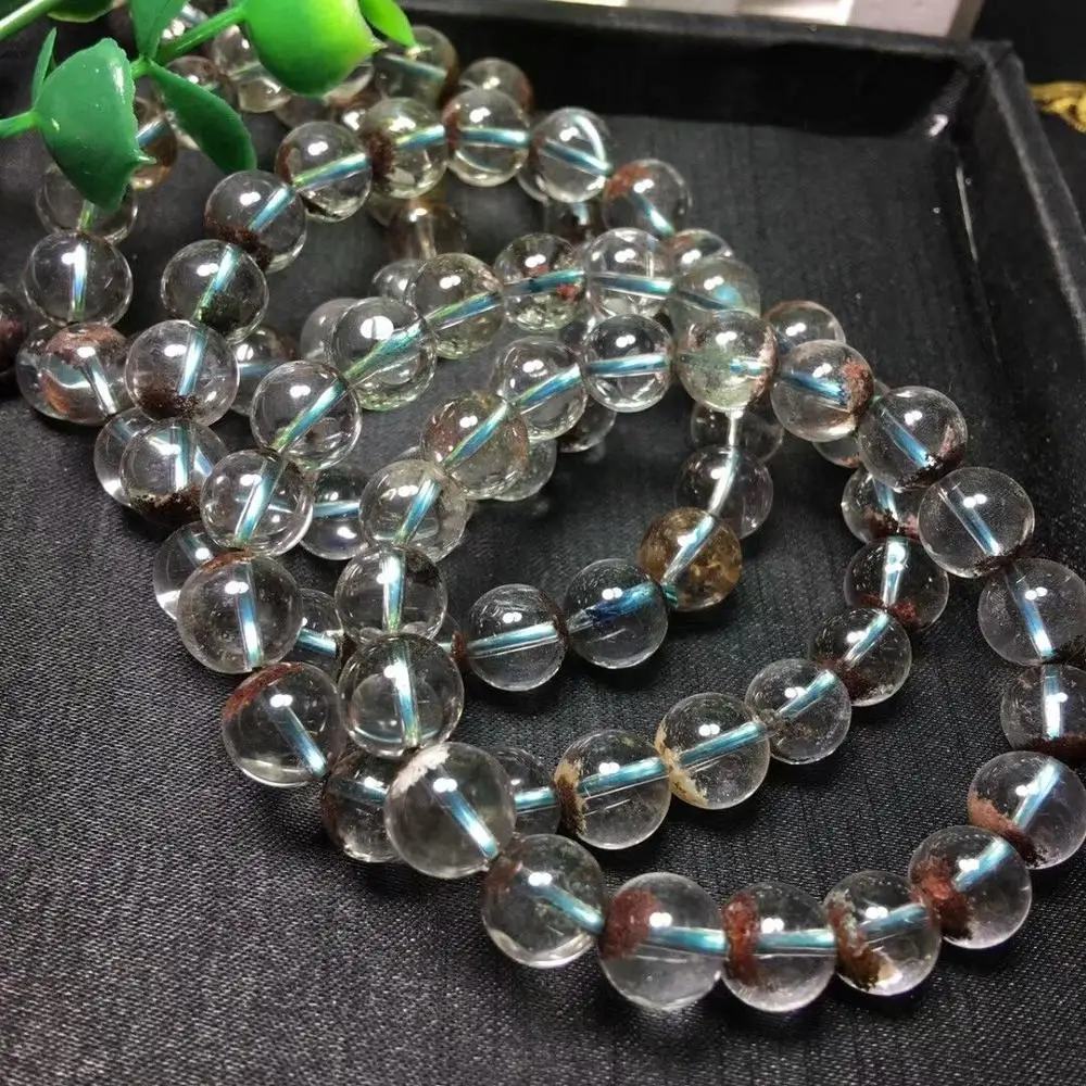 Natural Phantom Ghost Quartz Crystal stone Bracelet 10.5mm AAAin Strand Bracelets from Jewelry