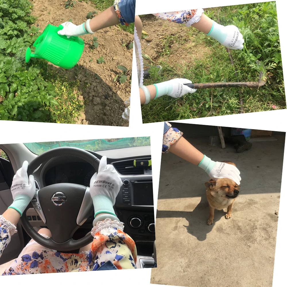 DEWBest High-quality Low Price  pu Safety pu coated work gloves pu glove 12pairslot24pcs safety gloves Gardening GloveIMG_6940__D17B60F16620ACD91FE3234724F69987_