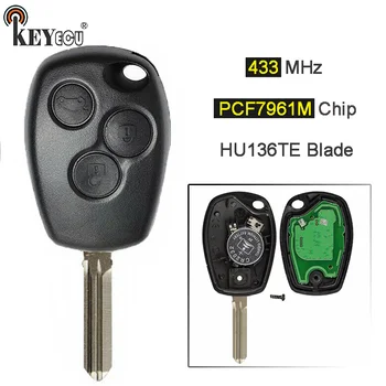Keyforkess PCF7961M HITAG AES Chip 3 pulsanti sostituzione telecomando chiave auto Fob vuoto per lama Renault HU136TE