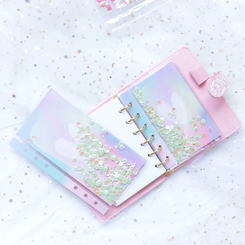 Lovedoki Sequins серии спиральный ноутбук индексный разделитель ПВХ для 6 отверстий