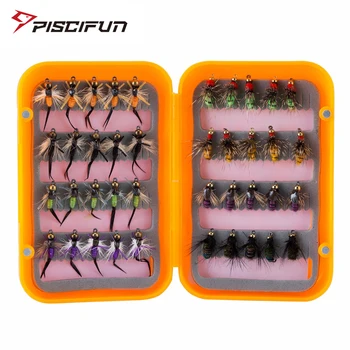

Piscifun 40PCS Fly Fishing Lure Wet Fly Fishing Flies Fishing Baits Fly Fishing Lure Box