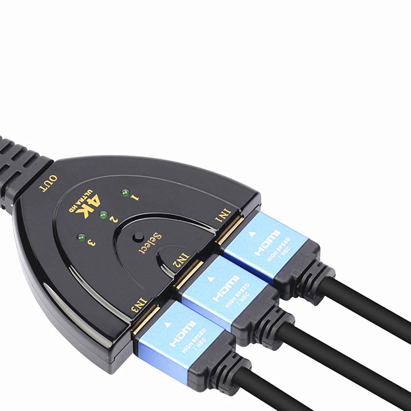 Trumsoon 4K*2K 1080P 3 Port HDMI 3X1 Switcher HDMI Splitter 3 in 1 out Adapter Hub for DVD HDTV Laptop Trumsoon 4K*2K 1080P 3 Port HDMI 3X1 Switcher HDMI Splitter 3 in 1 out Adapter Hub for DVD HDTV Laptop