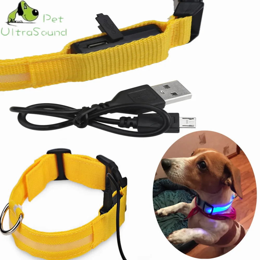 Светодиодный ошейник для собак и кошек с зарядкой по USB|dogs collars night|dog led collarled collar |