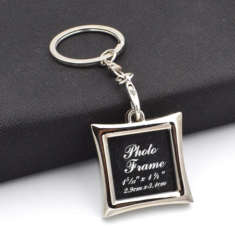 Valentines Day Gift Personalized Picture Frame Keychain Souvenir Wedding Gifts for Guests Bridesmaid Gift Party Favors Present - Цвет: rhombus