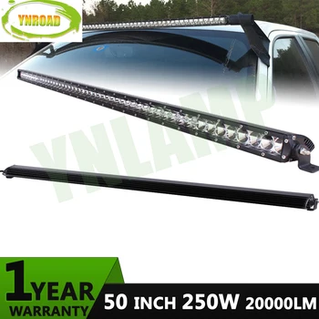 

YNROAD 250w 50inch single row Led Light Bar 50x5W work light for Hunting Driving Offroad Light Spot/flood 5W leds10V- 30V